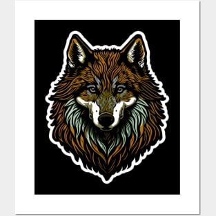 simple vector wolf sticker Posters and Art